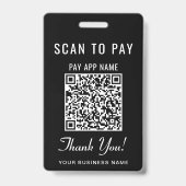 Scan to Pay QR Code Black バッジ (裏面)