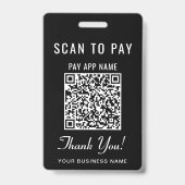 Scan to Pay QR Code Black バッジ (正面)