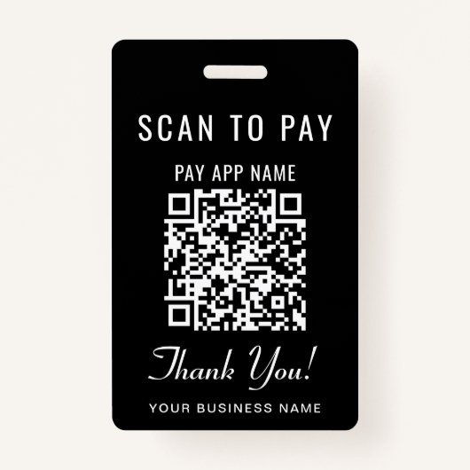Scan to Pay QR Code Black バッジ (裏面)