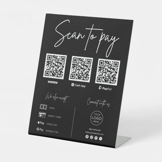 Scan To Pay QR Code Business 台座サイン (正面)