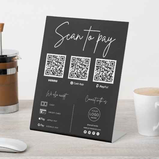 Scan To Pay QR Code Business 台座サイン (インサイチュ)