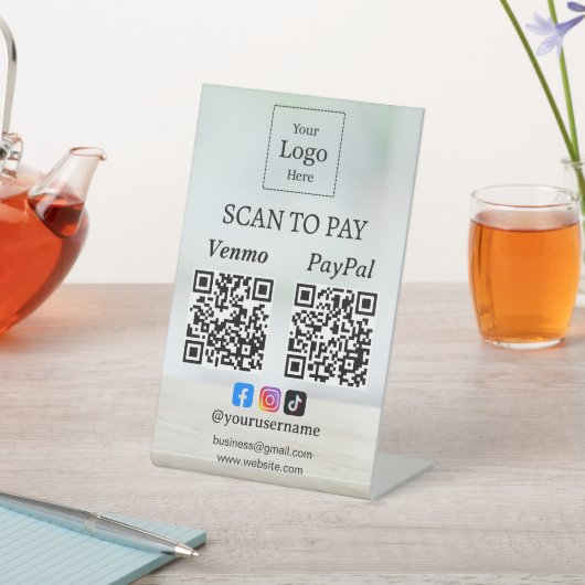Scan To Pay QR Code Payment Business Table Tent  台座サイン (インサイチュ)