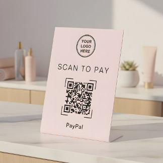 Scan to Pay QR Code Sign For Spa Beauty Salon 台座サイン
