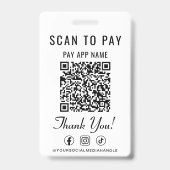 Scan to Pay QR Code Social Media バッジ (正面)
