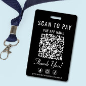 Scan to Pay QR Code Social Media Black バッジ