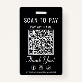 Scan to Pay QR Code Social Media Black バッジ (正面)