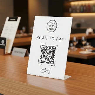 Scan to Pay QR Code Table Sign | Digital Payment 台座サイン