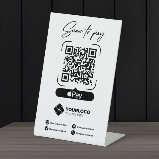 Scan to Pay Sign QRコードApple Pay Payment 台座サイン