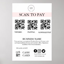 Scan to Pay Sign QR Code Payment Sign for Small Bu ポスター