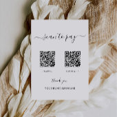 Scan to Pay Sign, Venmo, Cash App, PayPal QR Sign 招待状