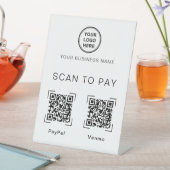 Scan to Pay | Two QR Code Tabletop Business Sign 台座サイン (インサイチュ)