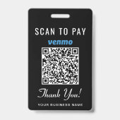 Scan to Pay Venmo QR Code Black バッジ (裏面)
