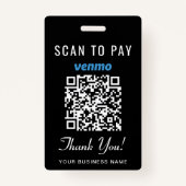Scan to Pay Venmo QR Code Black バッジ (正面)