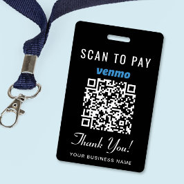 Scan to Pay Venmo QR Code Black バッジ