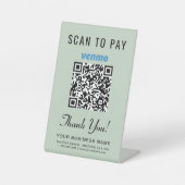 Scan to Pay Venmo QR Code Sage Green 台座サイン (正面)