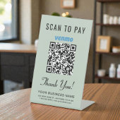 Scan to Pay Venmo QR Code Sage Green 台座サイン