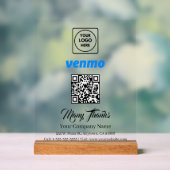 Scan to Pay Venmo QR Code White Display Sign アクリルサイン (ニュートラル)