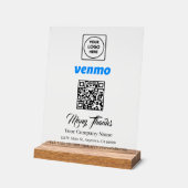 Scan to Pay Venmo QR Code White Display Sign アクリルサイン (傾斜)