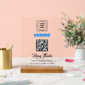 Scan to Pay Venmo QR Code White Display Sign アクリルサイン (ウェディング)