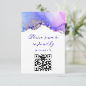 Scan to Responding Wedding RSVPカード (スタンド正面)
