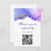 Scan to Responding Wedding RSVPカード (正面/裏面)