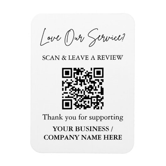 Scan to Review QR Code Magnet for Business マグネット (縦)