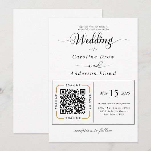 Scan to View Our Wedding Invitation Video (正面/裏面)