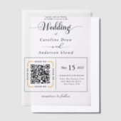 Scan to View Our Wedding Invitation Video ベラム紙招待状 (オフセット)