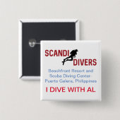Scandiのダイバー私はALボタンによって潜ります 缶バッジ (正面&裏面)