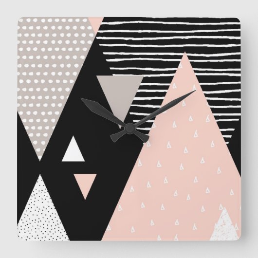 Scandiの山頂のデザイン スクエア壁時計 (正面)