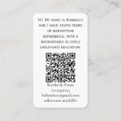 SCANDIラビットフローラネイビーベビーシッターQRコード 名刺 (裏面)