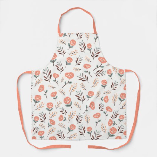 Scandi Apron with Red Poppies エプロン (正面)