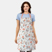 Scandi Apron with Red Poppies エプロン (着用した状態)