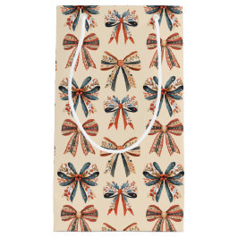 Scandi Bows Folk Art Holiday スモールペーパーバッグ