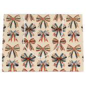 Scandi Bows Folk Art Holiday ラージペーパーバッグ (正面)