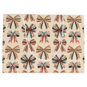 Scandi Bows Folk Art Holiday ラージペーパーバッグ (裏面)