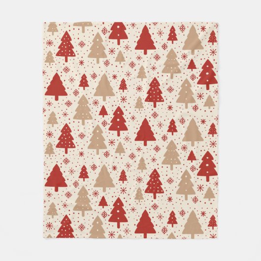 Scandi Christmas Forest フリースブランケット (正面)