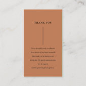 SCANDI CLEAN BLACK RUST'結婚'ミニマルTHANK YOU 名刺 (裏面)