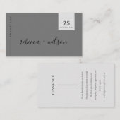 SCANDI CLEAN DARK GRAY'ミニマル'結婚 THANK YOU 名刺 (正面/裏面)