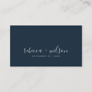 SCANDI CLEAN NAVY RUST'結婚'ミニマルTHANK YOU 名刺