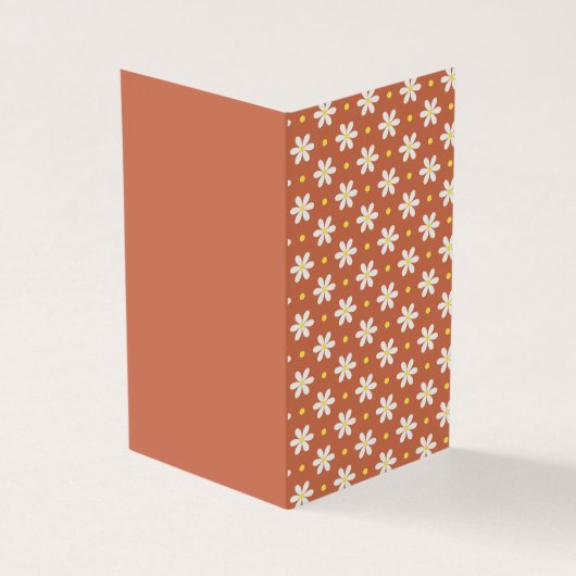 Scandi Daisy Pattern Custom Color Folded Card (外部)