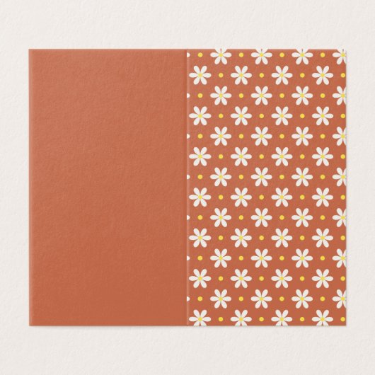 Scandi Daisy Pattern Custom Color Folded Card (外部フラット)