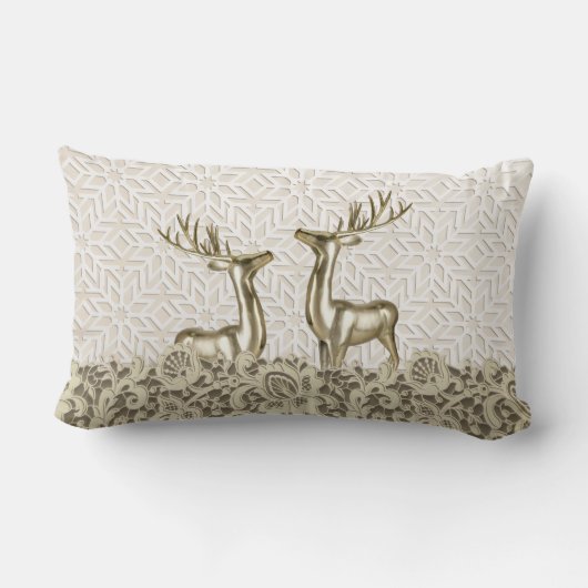 Scandi Deer Throw Pillow ランバークッション (裏面)