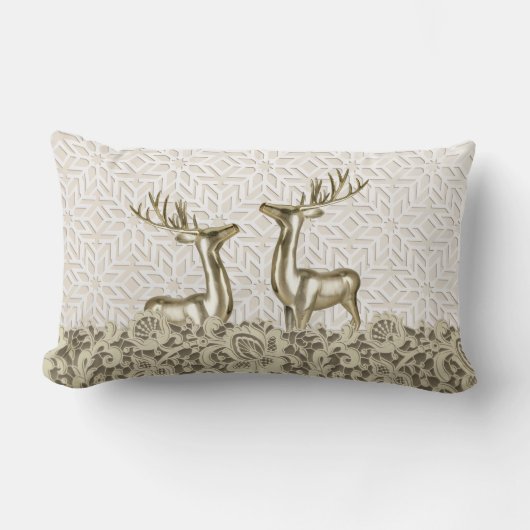 Scandi Deer Throw Pillow ランバークッション (正面)