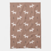Scandi Dog & Christmas Trees Kitchen Towel キッチンタオル (縦)