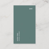 Scandi Dusky Green Minimalist Simple Modern Busine 名刺 (裏面)