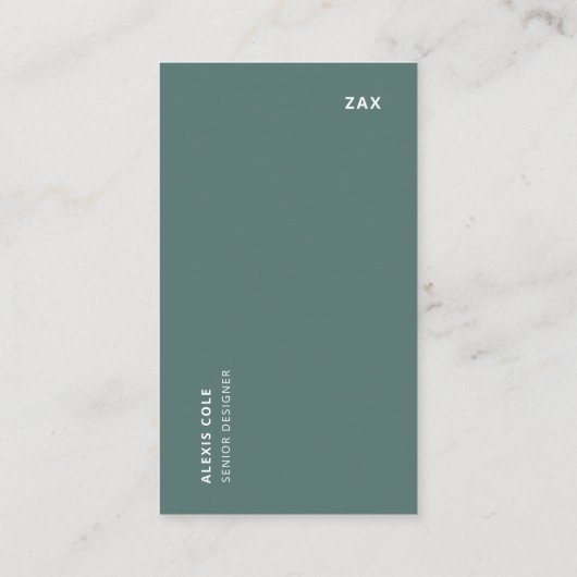 Scandi Dusky Green Minimalist Simple Modern Busine 名刺 (裏面)