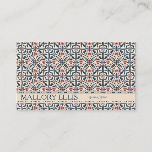 Scandi Folk Art Pattern | Hair stylist Consultant 名刺 (正面)