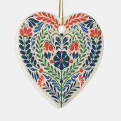 Scandi Heart – Swedish Folk Art Ornament セラミックオーナメント (右)