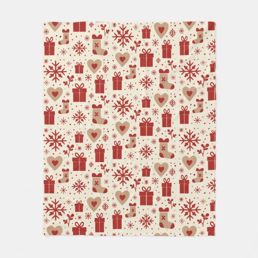 Scandi Holiday Cheer フリースブランケット (正面)